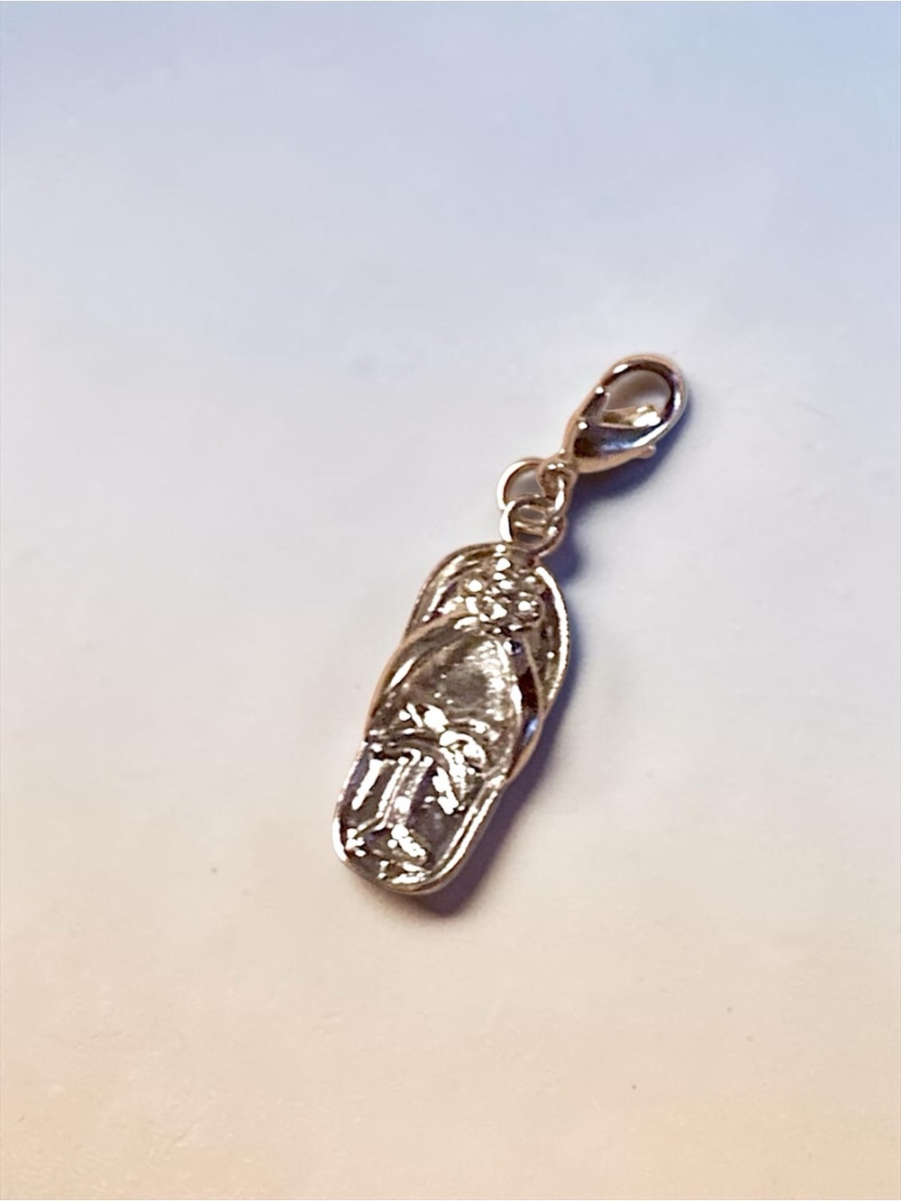 Silver & Crystal Sandal w/Lobster clasp Zipper pull, purse, shoe Charms